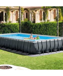 Piscina fuori terra con struttura rettangolare intex "ultra xtr frame" antracite 975x488x132cm - cod. 26374np